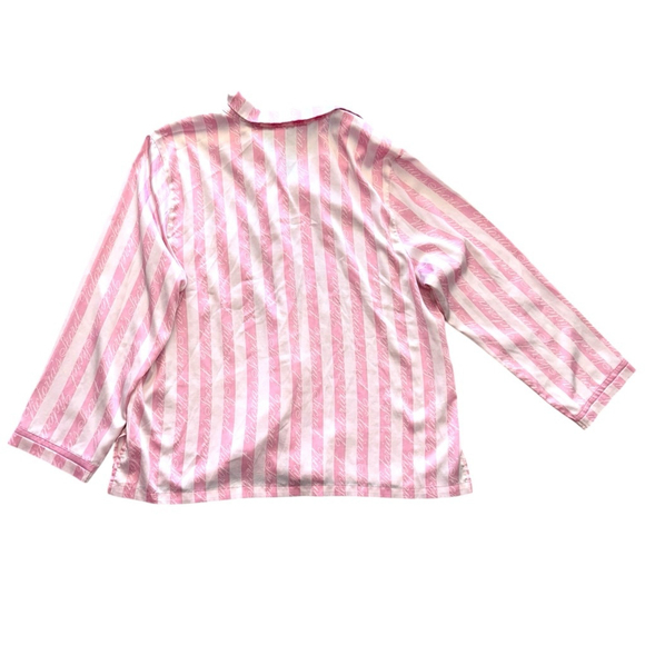 Victoria’s Secret Size XL Pink White Striped Satin Pajama Set - Picture 8 of 9